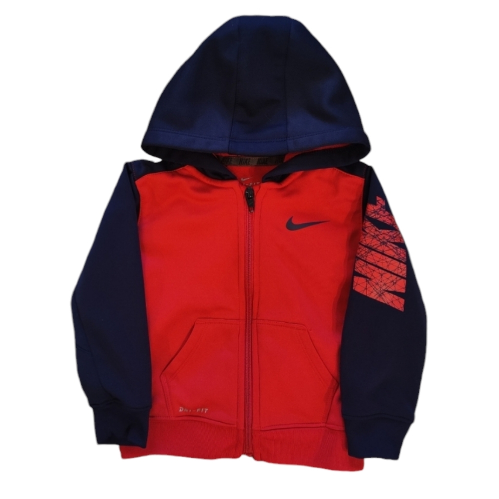 Nike Dri-fit Red & Blue Zippered Sweatshirt